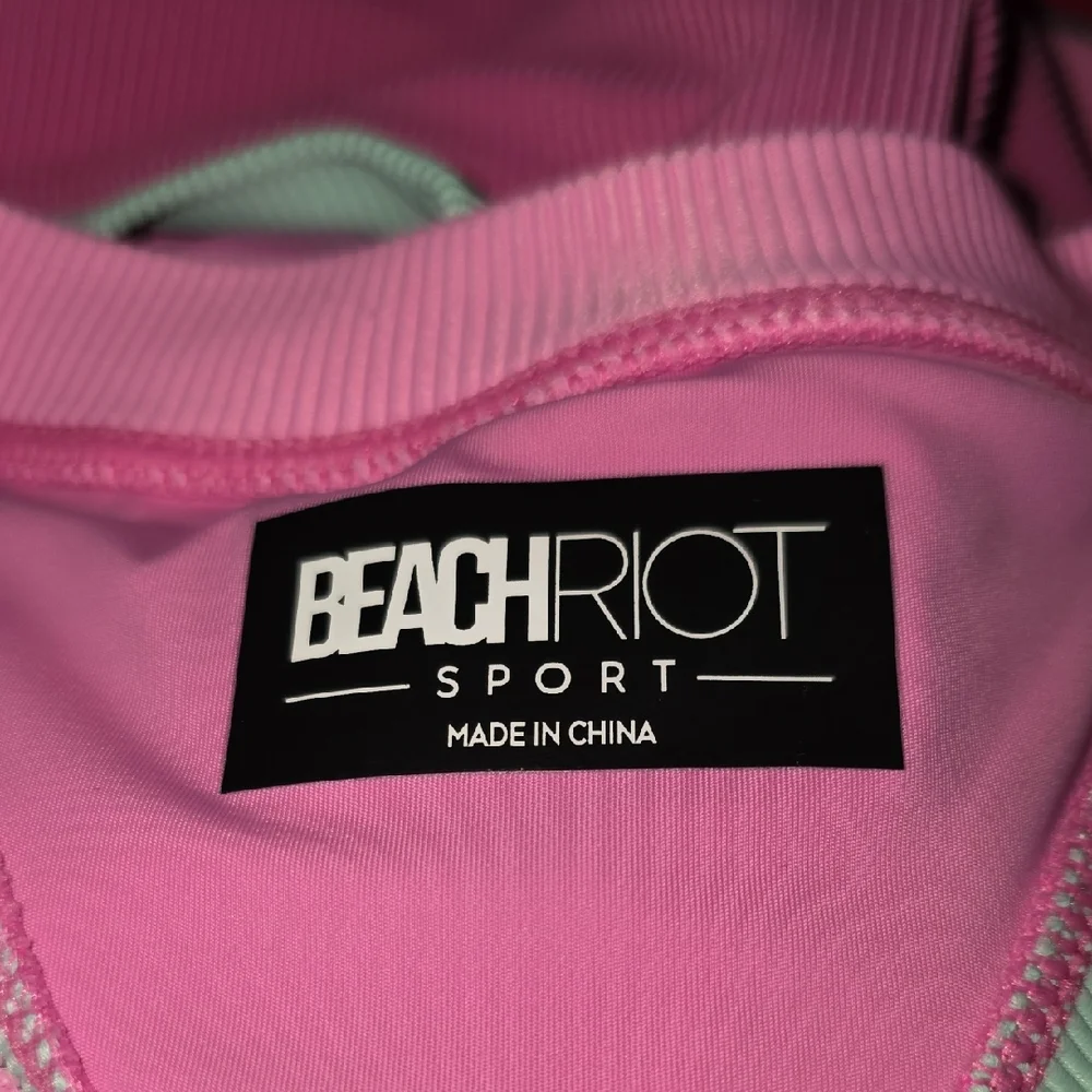 NWT Beach Riot Sport Colorblock Racer Back Crop Top - Picture 5 of 8